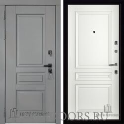 Дверь входная Двери Регионов Сенатор плюс Solid Perfecto Авангард 2 эмаль белая
