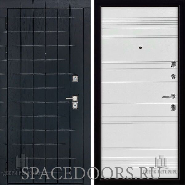 Дверь входная Двери Регионов Сенатор плюс Albero black s11 Эко декор эмаль белая