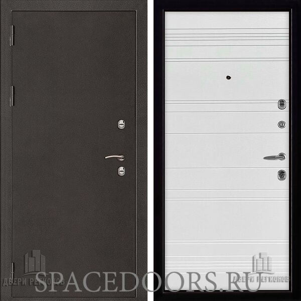 Дверь входная Двери Регионов Термо 3 Антик Темное Серебро s11 Эко декор эмаль белая