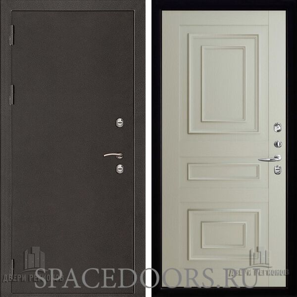 Дверь входная Двери Регионов Термо 3 Антик Темное Серебро Florence 62001 Серена светло-серый
