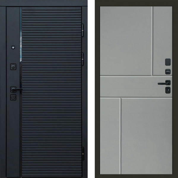 Входная дверь Termo-Door Black Line - Горизонт Grey софт