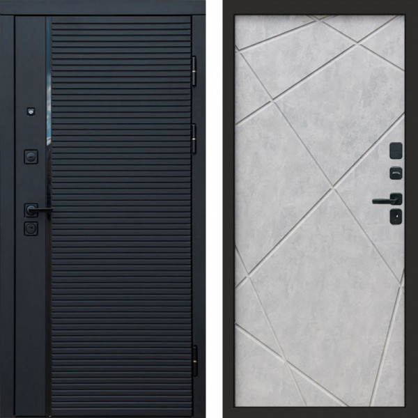 Входная дверь Termo-Door Black Line - Лучи бетон светлый