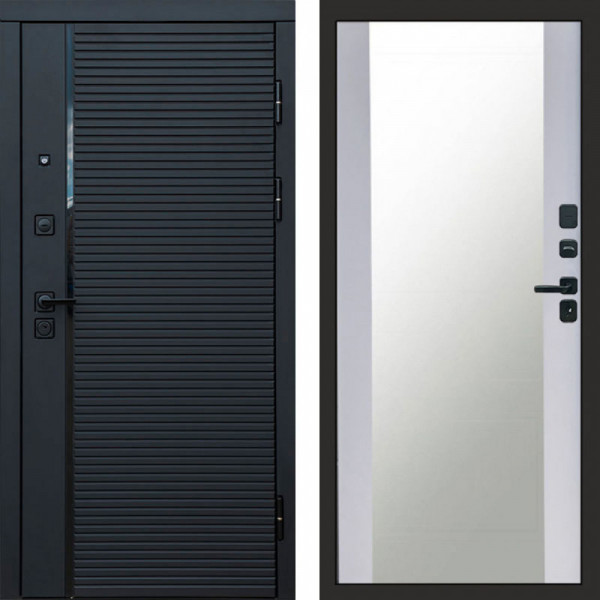 Входная дверь Termo-Door Black Line - Зеркало белый софт