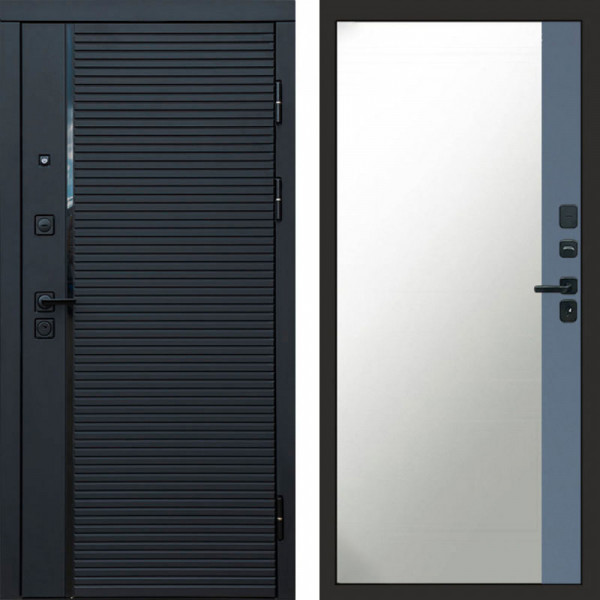 Входная дверь Termo-Door Black Line - Зеркало Фацет Grey софт