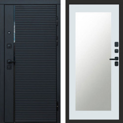 Входная дверь Termo-Door Black Line - Зеркало Триумф Белый софт