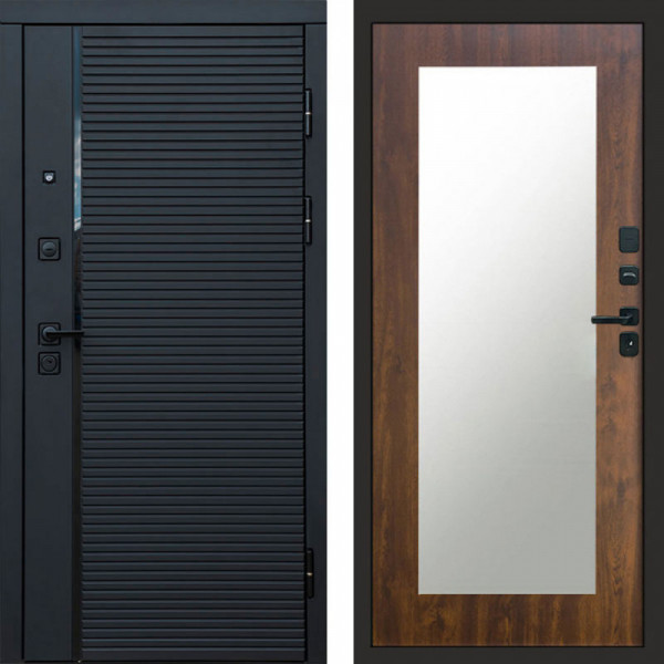 Входная дверь Termo-Door Black Line - Зеркало Триумф дуб