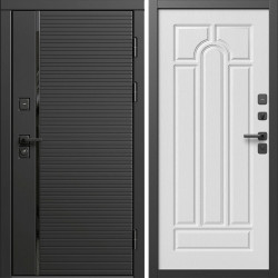 Входная дверь Termo-Door Блэк Лайн - Арка белое дерево