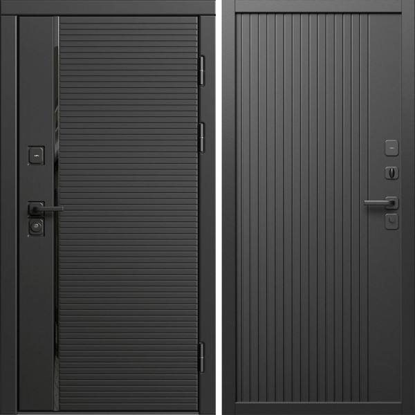Входная дверь Termo-Door Блэк Лайн - Флэт Черный кварц