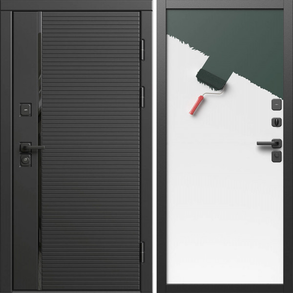 Входная дверь Termo-Door Блэк Лайн - Гладкая Панель Под Покраску (грунт)