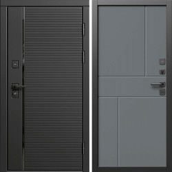 Входная дверь Termo-Door Блэк Лайн - Горизонт Grey софт