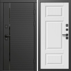 Входная дверь Termo-Door Блэк Лайн - Лион Белый софт