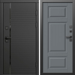 Входная дверь Termo-Door Блэк Лайн - Лион Grey софт