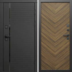 Входная дверь Termo-Door Блэк Лайн - Плаза Елочка Орех
