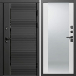 Входная дверь Termo-Door Блэк Лайн - Зеркало белый софт