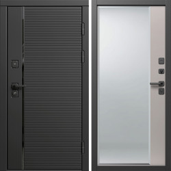 Входная дверь Termo-Door Блэк Лайн - Зеркало Фацет Капучино