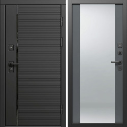 Входная дверь Termo-Door Блэк Лайн - Зеркало Grey Софт