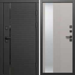 Входная дверь Termo-Door Блэк Лайн - Зеркало Люмис Капучино