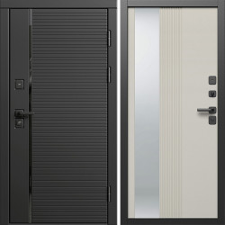 Входная дверь Termo-Door Блэк Лайн - Зеркало Люмис Соновая Кость