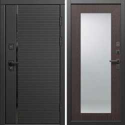 Входная дверь Termo-Door Блэк Лайн - Зеркало Триумф венге