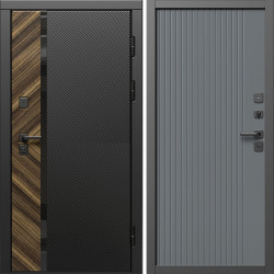 Входная дверь Termo-Door Браш - Флэт Черный кварц