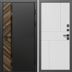 Входная дверь Termo-Door Браш - Горизонт белый