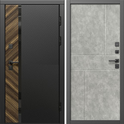 Входная дверь Termo-Door Браш - Горизонт бетон светлый