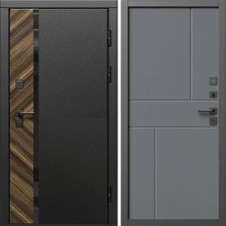 Входная дверь Termo-Door Браш - Горизонт Grey софт