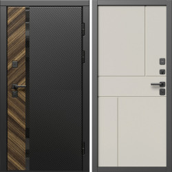 Входная дверь Termo-Door Браш - Горизонт Слоновая кость
