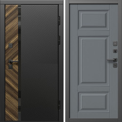 Входная дверь Termo-Door Браш - Лион Grey софт