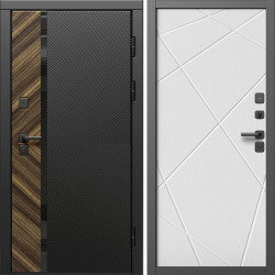 Входная дверь Termo-Door Браш - Лучи белый