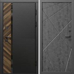 Входная дверь Termo-Door Браш - Лучи бетон темный