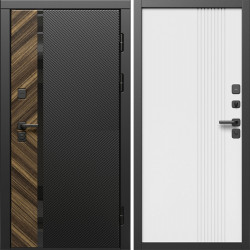 Входная дверь Termo-Door Браш - Страйп Белый Софт