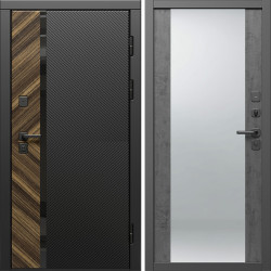 Входная дверь Termo-Door Браш - Зеркало бетон темный