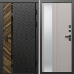 Входная дверь Termo-Door Браш - Зеркало Люмис Капучино