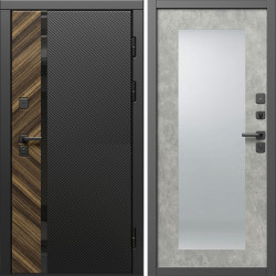 Входная дверь Termo-Door Браш - Зеркало Триумф бетон светлый