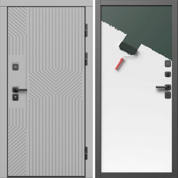 Входная дверь Termo-Door Эклипс Грей Софт - Гладкая Панель Под Покраску (грунт)