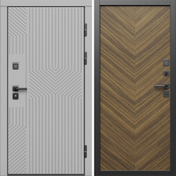 Входная дверь Termo-Door Эклипс Грей Софт - Плаза Елочка Орех