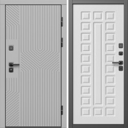 Входная дверь Termo-Door Эклипс Грей Софт - Престиж белое дерево