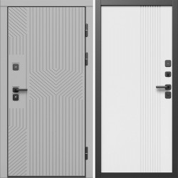 Входная дверь Termo-Door Эклипс Грей Софт - Страйп Белый Софт