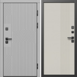 Входная дверь Termo-Door Эклипс Грей Софт - Страйп Слоновая Кость