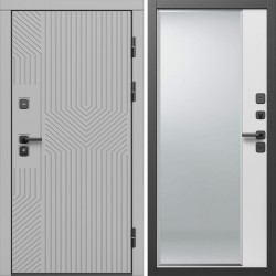 Входная дверь Termo-Door Эклипс Грей Софт - Зеркало Фацет Белый софт
