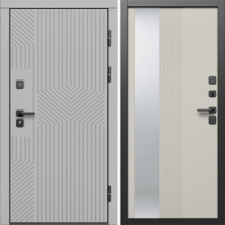 Входная дверь Termo-Door Эклипс Грей Софт - Зеркало Люмис Соновая Кость