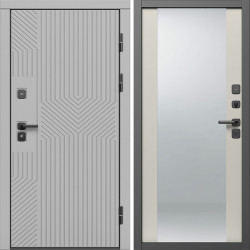 Входная дверь Termo-Door Эклипс Грей Софт - Зеркало Слоновая кость