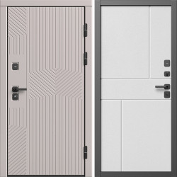 Входная дверь Termo-Door Эклипс Капучино - Горизонт белый