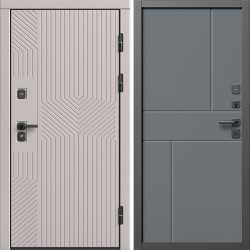 Входная дверь Termo-Door Эклипс Капучино - Горизонт Grey софт