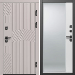 Входная дверь Termo-Door Эклипс Капучино - Зеркало Фацет Белый софт