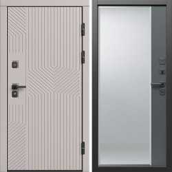 Входная дверь Termo-Door Эклипс Капучино - Зеркало Фацет Grey софт