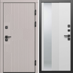 Входная дверь Termo-Door Эклипс Капучино - Зеркало Люмис Белый Софт
