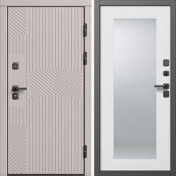 Входная дверь Termo-Door Эклипс Капучино - Зеркало Триумф Белый софт