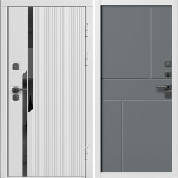Входная дверь Termo-Door Флекс Вайт - Горизонт Grey софт